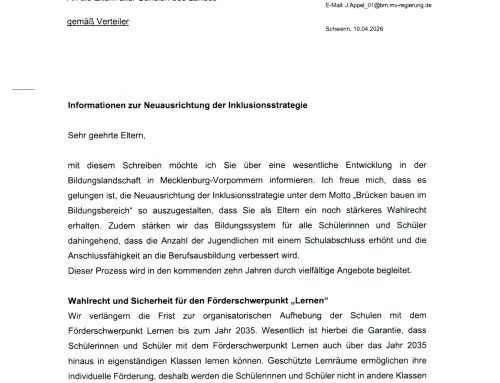 Elternbrief: Inklusionsstrategie